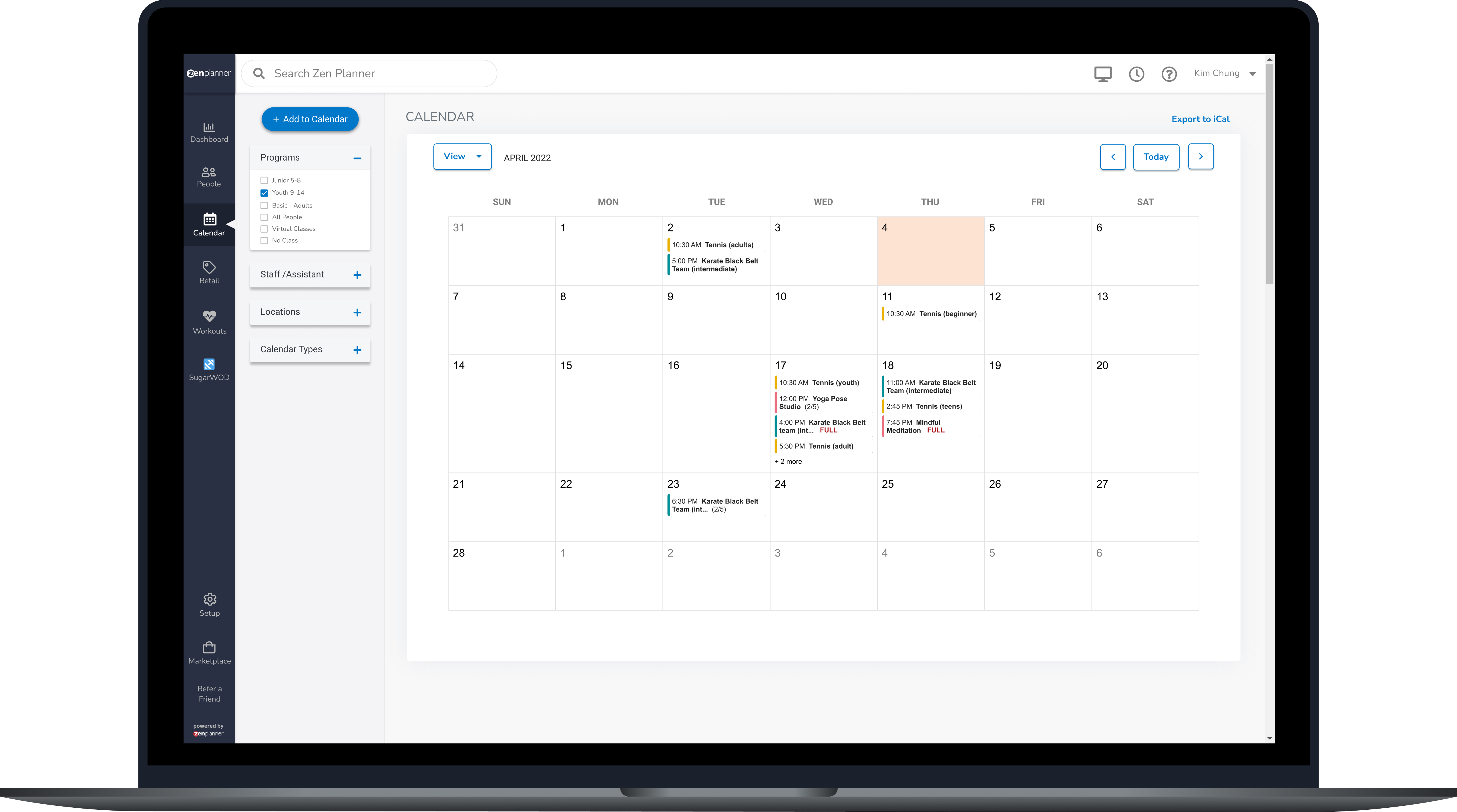 screenshot of Zen Planner